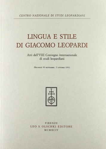 9788822242235-Lingua e stile di Giacomo Leopardi.