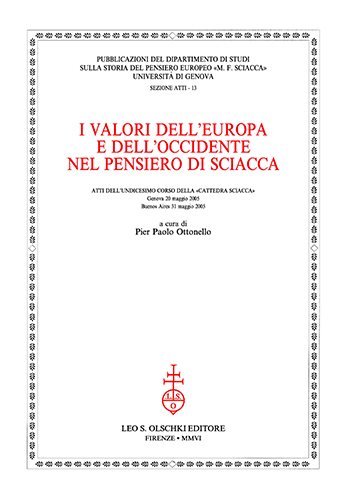 9788822255778-I valori  dell’Europa e dell’Occidente nel pensiero di Sciacca.