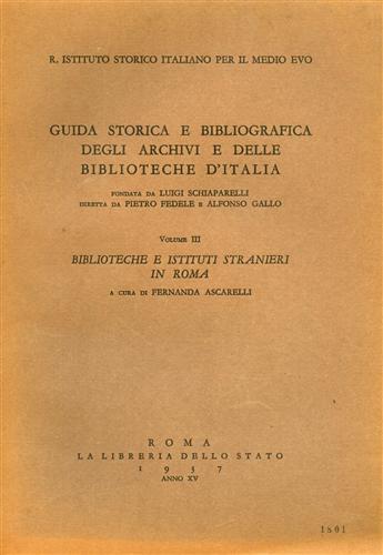 Biblioteche e Istituti stranieri in Roma.