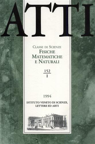 Atti. Classe di Scienze Fisiche, Matematiche e Naturali. N.152. fascicolo I.