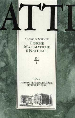 Atti. Classe di Scienze Fisiche, Matematiche e Naturali. N.151. fascicolo I.