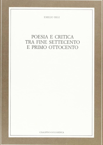 9788820505455-Poesia e critica tra fine Settecento e primo Ottocento.