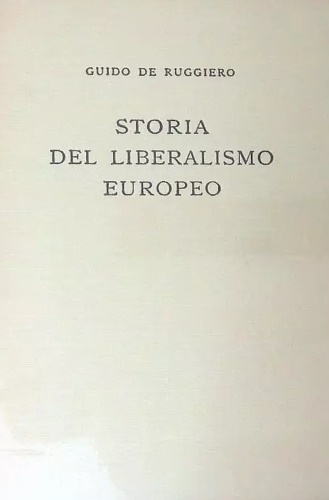 Storia del liberalismo europeo.