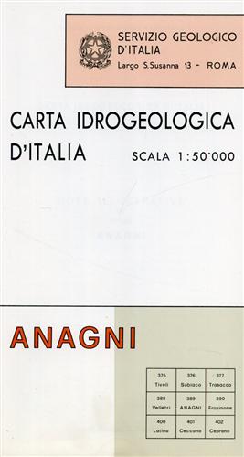 Carta Geologica d'Italia. F°389. Anagni (idrogeologico).