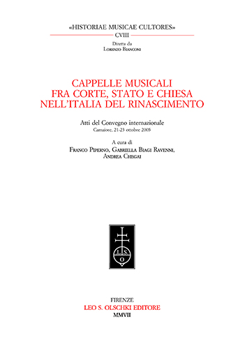 9788822256492-Cappelle musicali fra Corte, Stato e Chiesa nell’Italia del Rinascimento.