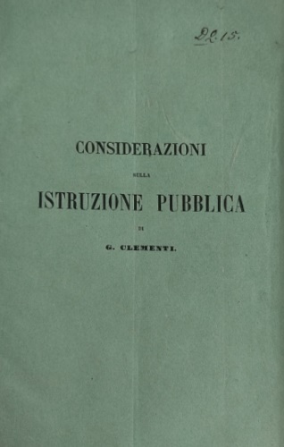 Considerazioni sulla istruzione pubblica.