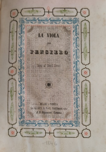 La viola del pensiero. Dono al gentil sesso.