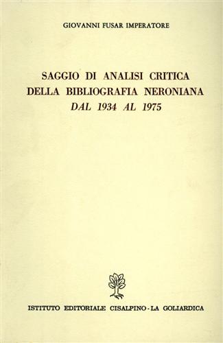 9788820501266-Saggio di analisi critica della bibliografia neroniana dal 1934 al 1975.