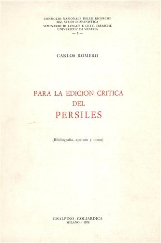 Para la edicion critica del Persiles. (Bibliografia,aparato y notas).