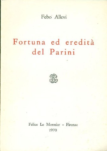 9788800852098-Fortuna ed eredità del Parini.