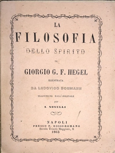 La filosofia dello spirito.