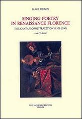 9788822258106-Singing Poetry in Renaissance Florence. The Cantasi Come Tradition ca. 1375-1550