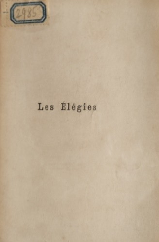 Les élégies.