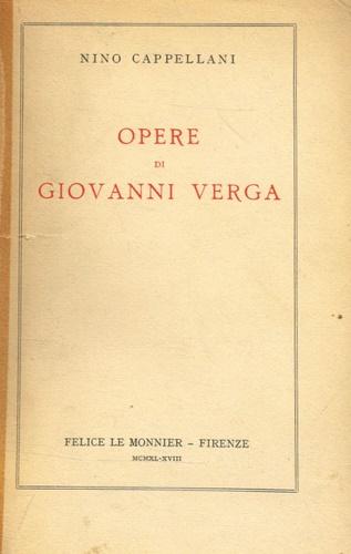 Opere di Giovanni Verga.