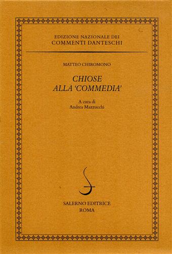 9788884024473-Chiose alla Commedia.