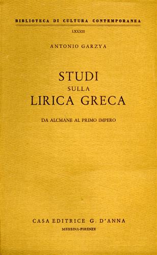 9788883211041-Studi sulla lirica greca da Alcmane al Primo Impero.