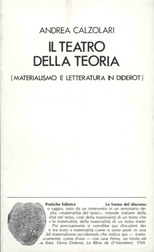 9788873800019-Il teatro della teoria. Materialismo e letteratura in Diderot.