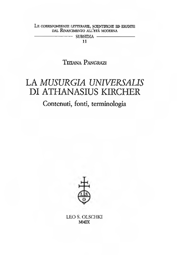 9788822258861-La «Musurgia universalis» di Athanasius Kircher. Contenuti, fonti, terminologia.