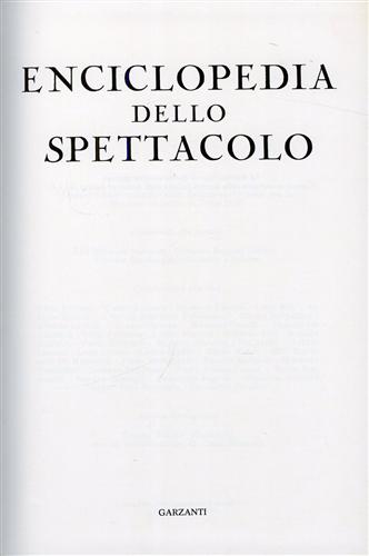 Enciclopedia dello Spettacolo. Appendice: Cinema, Teatro, Balletto,TV.