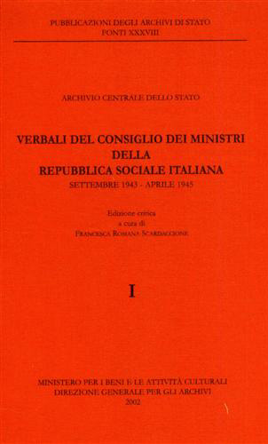 9788871252193-Verbali del Consiglio dei Ministri della Repubblica Sociale Italiana. Settembre