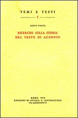 9788884989567-Ricerche sulla storia del testo di Ausonio.