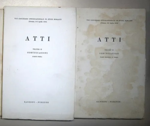 Atti. Vol.II: Comunicazioni. Parte prima, seconda e terza.