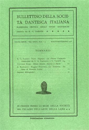 Bullettino della Società Dantesca Italiana. Nuova serie, 1916,vol.XXIII, fasc.1-