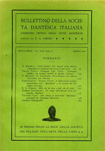 Bullettino della Società Dantesca Italiana. Nuova serie, 1910, vol.XVII, fasc.1,