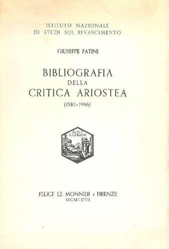 9788822205117-Bibliografia della critica ariostea 1510-1956.