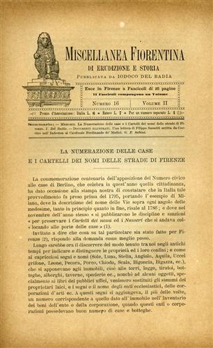 La numerazione delle case e i cartelli dei nomi delle strade di Firenze.