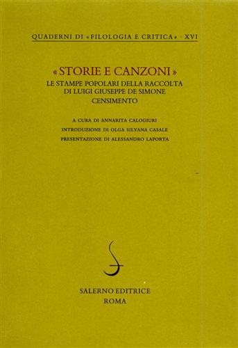 9788884023971-Storie e canzoni. Le stampe popolari della raccolta di Luigi Giuseppe De Simone.