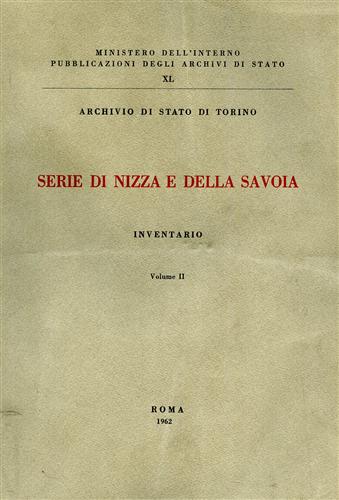 Archivio di Stato di Torino. Serie di Nizza e della Savoia. Inventario II.