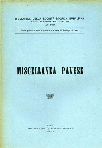 Miscellanea Pavese.