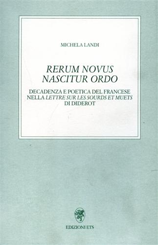 9788846706805-Rerum Novus Nascitur Ordo. Decadenza e poetica del francese lella lettre sur les