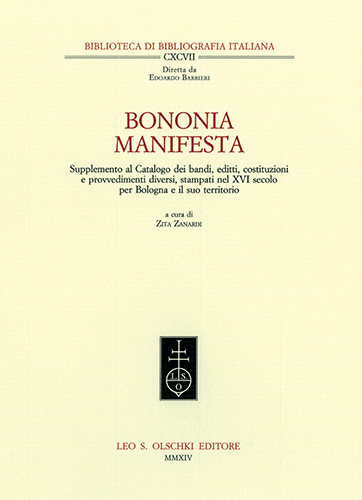 9788822263049-Bononia manifesta. Supplemento al Catalogo dei bandi, editti, costituzioni e pro