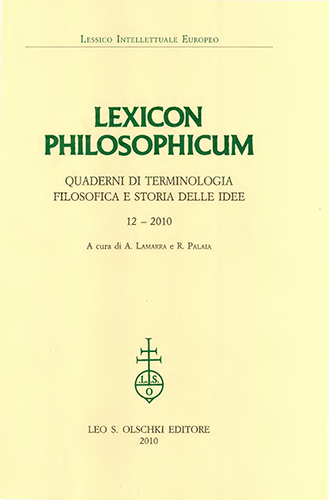 9788822260284-Lexicon Philosophicum. Quaderni di terminologia filosofica e storia delle idee.