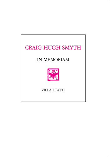 9788822259547-Craig Hugh Smyth. In Memoriam.