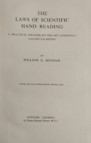 The Laws of scientific hand reading. A practical treatise on the art commonly ca