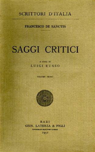 Saggi critici. vol.I.