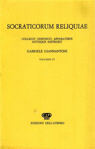 Socraticorum Reliquiae. Vol.IV:Conspectus librorum. Index fontium. Index nominum