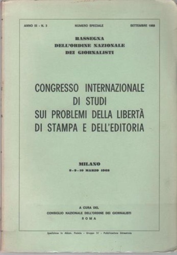 Congresso Internazionale di Studi sui problemi della libertà di stampa e dell'ed