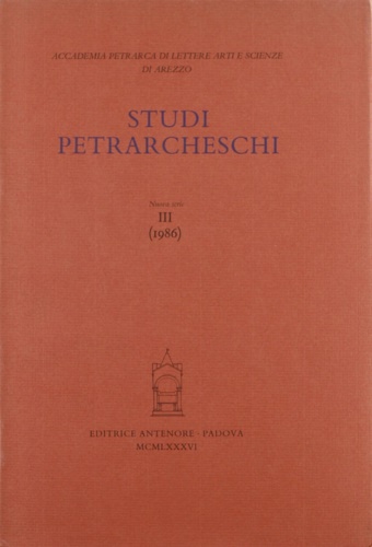 9788884552488-Studi Petrarcheschi. [Periodico annuale] Nuova Serie, n. III (1986).