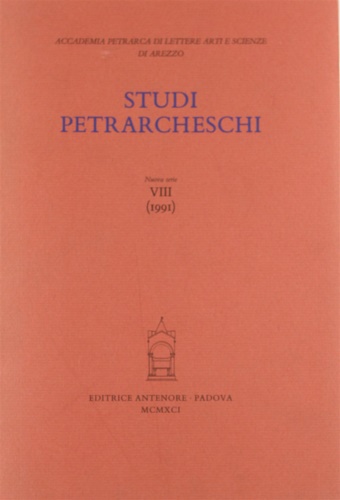 9788884552532-Studi Petrarcheschi. [Periodico annuale] Nuova Serie, n. VIII (1991).