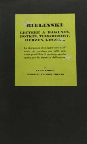 Lettere a Bakunin, Botkin, Turgheniev, Herzen, Gogol.