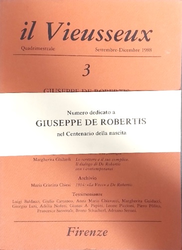 Giuseppe De Robertis. Studi e Tesimonianze. Numero dedicato nel centenario della