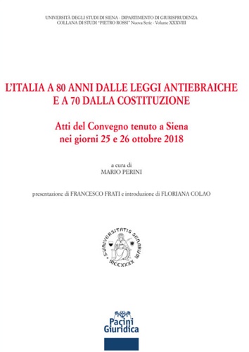 9788833790787-L'Italia a 80 anni dalle leggi antiebraiche e a 70 dalla costituzione.