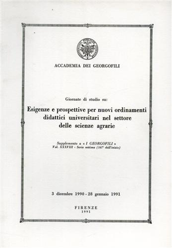 Esigenze e prospettive per nuovi ordinamenti didattici nel settore delle scienze