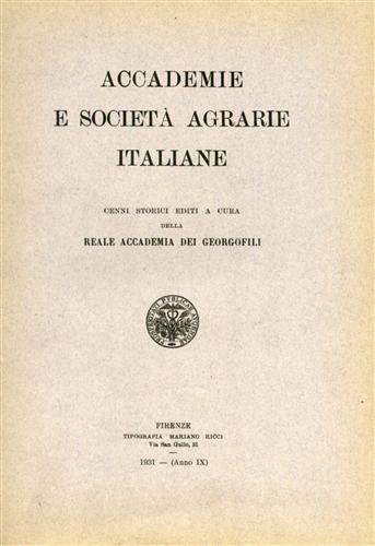 Accademie e Società Agrarie Italiane.