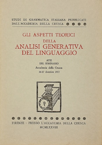 Gli aspetti teorici della analisi generativa del linguaggio.