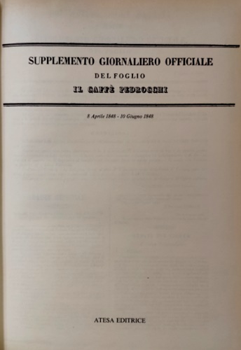 9788870370409-Supplemento Giornaliero Officiale del foglio il Caffè Pedrocchi. 8 aprile 1848 -